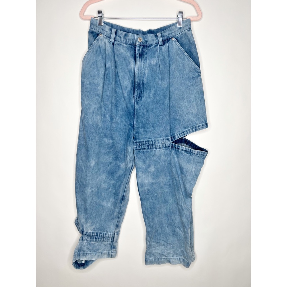 Perks And Mini Bri Bri Cutout Jeans Stone Washed Wide Leg Relaxed Size Medium